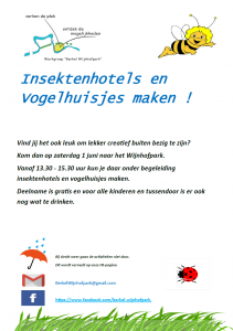 Insektenhotels en vogelhuisjes maken in het Wijnhofpark